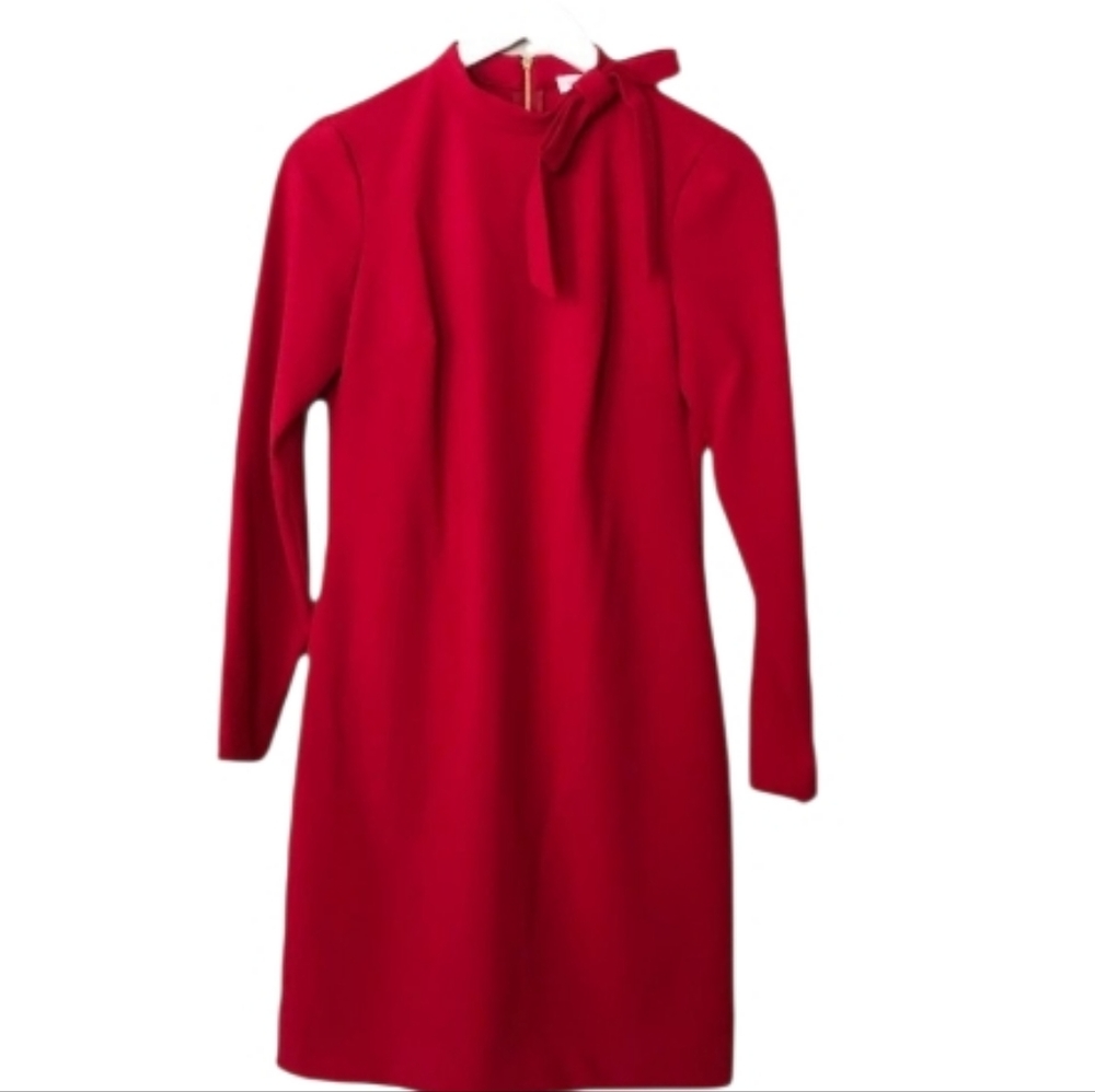 Calvin Klein Vibrant Red Long Sleeve Dress